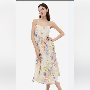 H & M Linen Blend Floral Dress